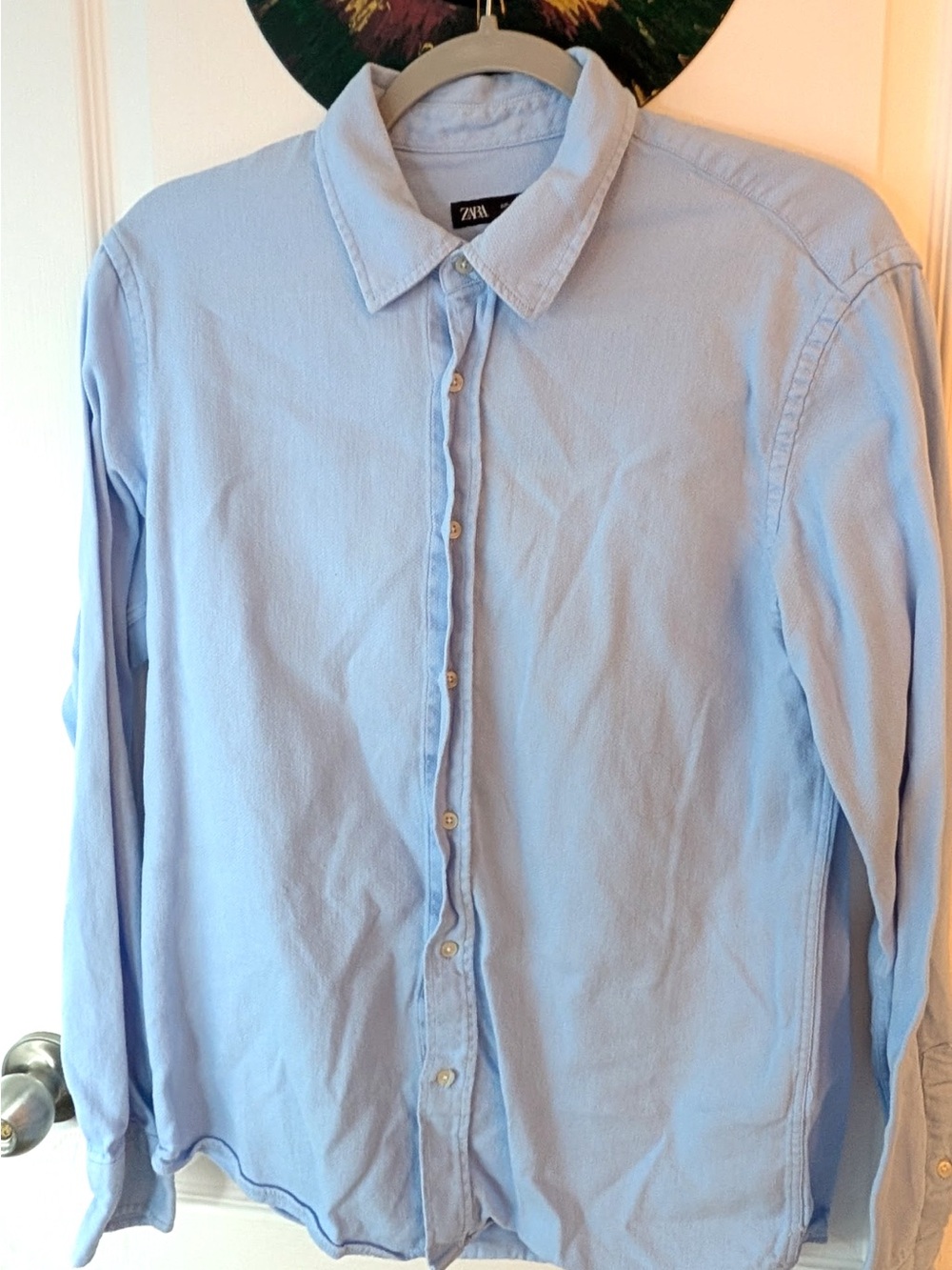 Zara Pale Blue Collared Shirt